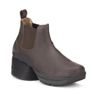 Z-Coil Freedom Dark Brown Leather Enclosed Heel Spring Chelsea Boots Womens 9